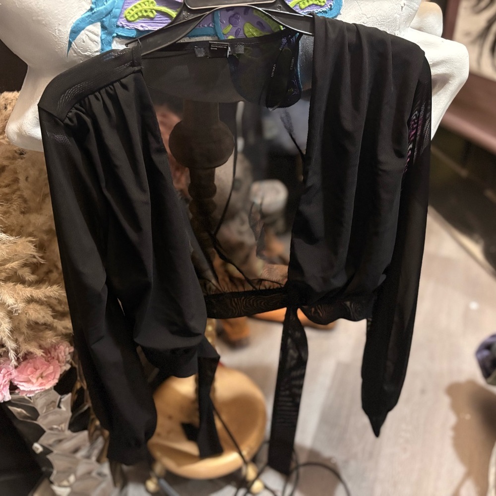Forever 21 Black Sheer Blouse